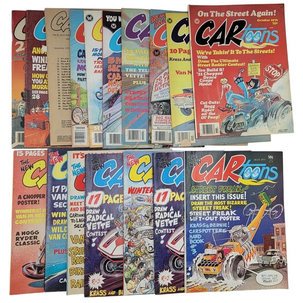 Vintage CARtoons Comic Book Lot Of 17 Issues From 1970s & 1980s